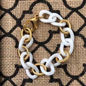 Gold and white bracelet